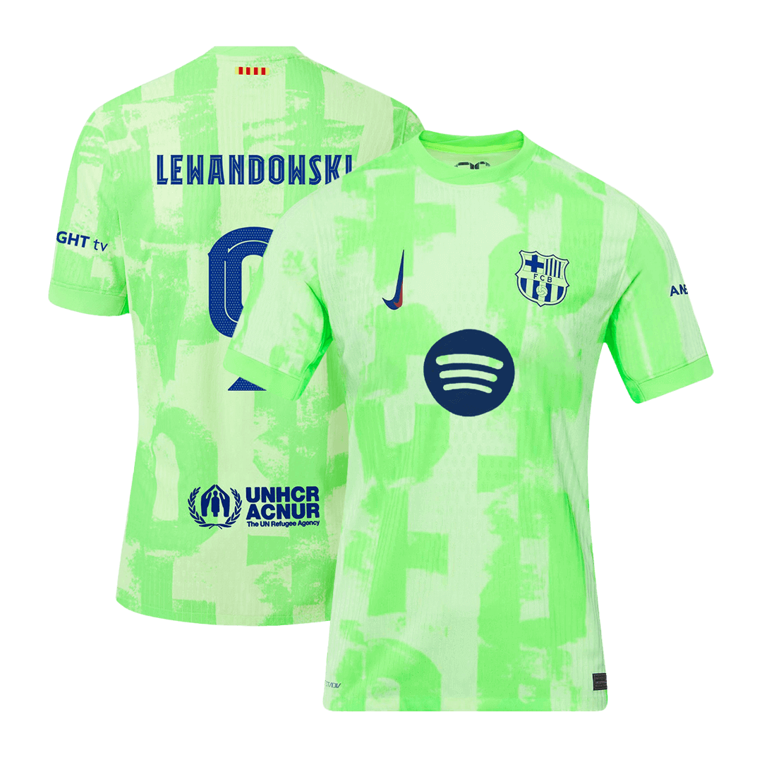 Player Version LEWANDOWSKI #9 Barcelona Third Away  Soccer Jersey 2024/25- UCL?Spotify Logo Without Text? Top Soccer Jerseys Store