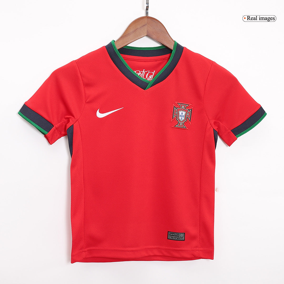 Kid's Portugal Home Jerseys Kit(Jersey+Shorts) Euro 2024 Go Game Wear