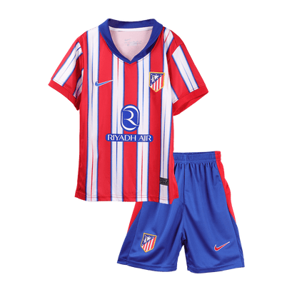 Kid's Atletico Madrid Home  Soccer Jersey Kit(Jersey+Shorts) 2024/25 Top Soccer Jerseys Store