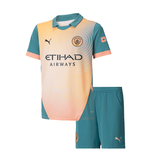Kid's Manchester City Fourth Away  Soccer Jersey Kit(Jersey+Shorts) 2024/25- Definitely City (UCL) Top Soccer Jerseys Store