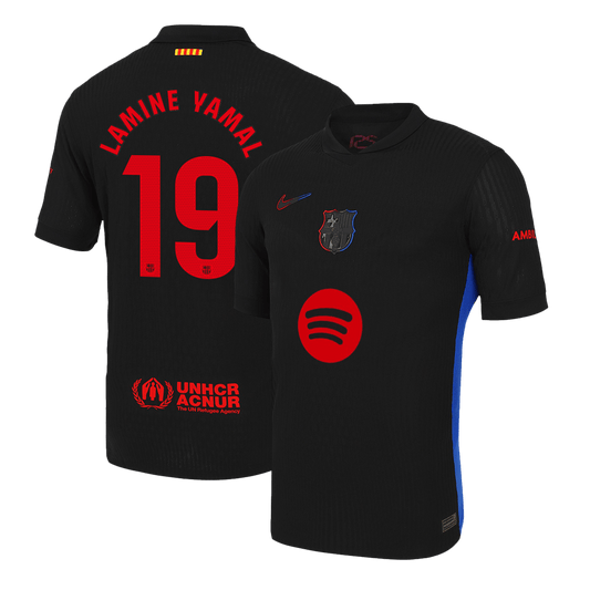 Player Version LAMINE YAMAL #19 Barcelona Away  Soccer Jersey 2024/25 - Spotify Logo Without Text Top Soccer Jerseys Store