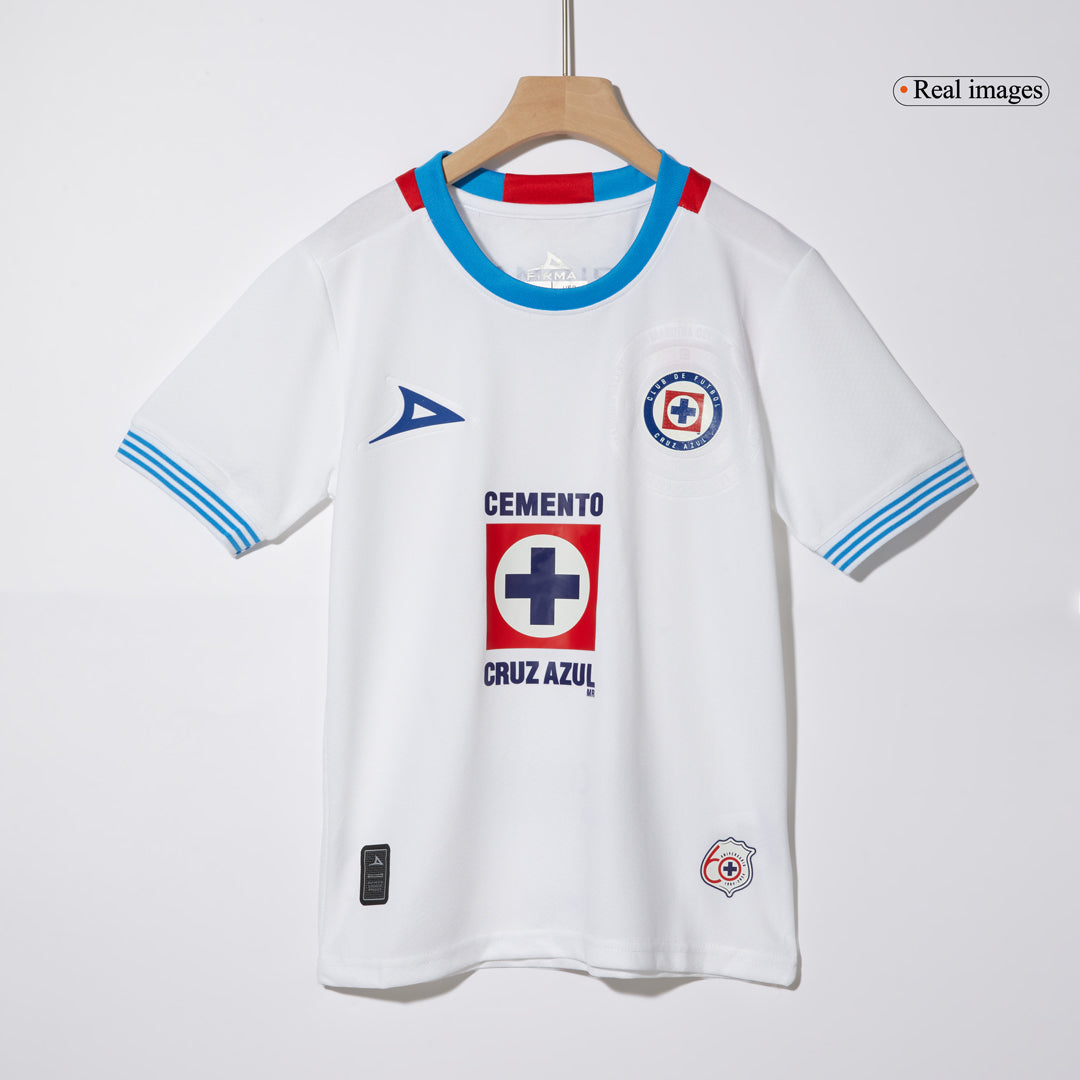 Kid's Cruz Azul Away  Soccer Jersey Kit(Jersey+Shorts) 2024/25 Top Soccer Jerseys Store
