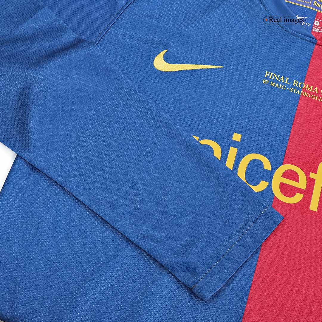 Retro ETO'O #9 2008/09 Barcelona Home Long Sleeve  Soccer Jersey- UCL Final Top Soccer Jerseys Store