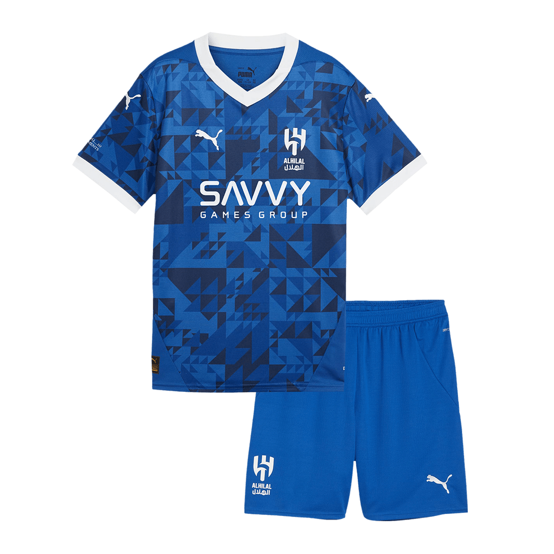 Kid's Al Hilal SFC Home  Soccer Jersey Kit(Jersey+Shorts) 2024/25 Top Soccer Jerseys Store