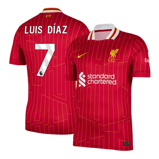 Luis Díaz #7 Liverpool Home  Soccer Jersey 2024/25 Top Soccer Jerseys Store