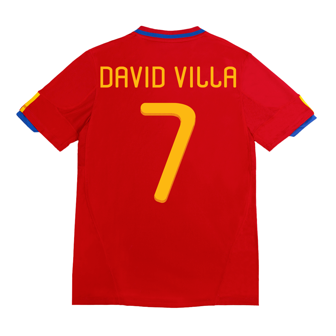 Retro DAVID VILLA #7 2010 Spain Home  Soccer Jersey Top Soccer Jerseys Store