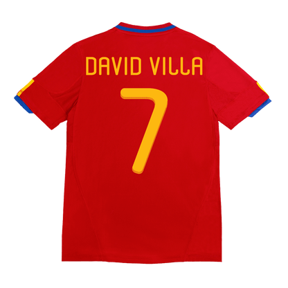 Retro DAVID VILLA #7 2010 Spain Home  Soccer Jersey Top Soccer Jerseys Store