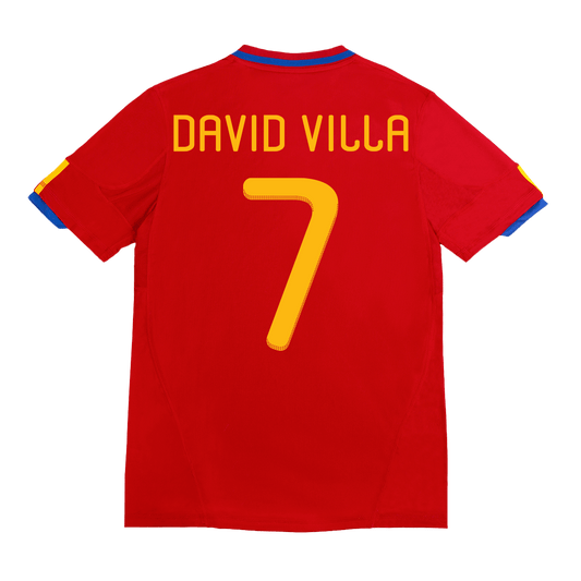 Retro DAVID VILLA #7 2010 Spain Home  Soccer Jersey Top Soccer Jerseys Store