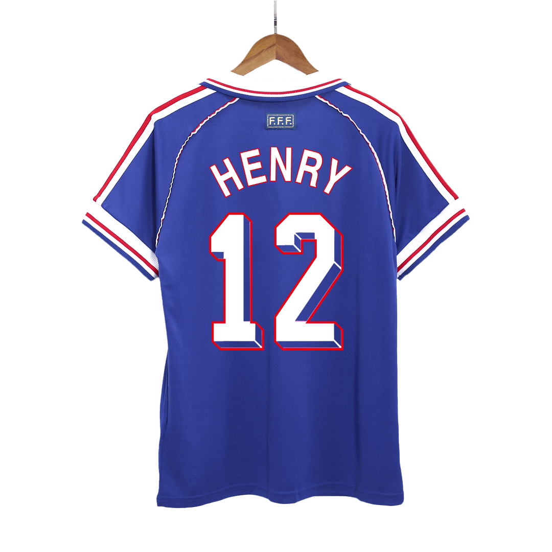 Retro HENRY #12 1998 France Home  Soccer Jersey Top Soccer Jerseys Store