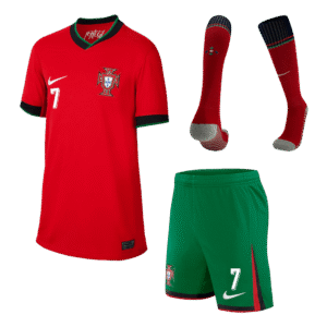 Kid's Portugal Home Jerseys Euro 2024(Short+shorts+socks)