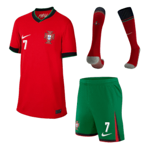 Kid's Portugal RONALDO #7 Home Jerseys Full Kit Euro 2024