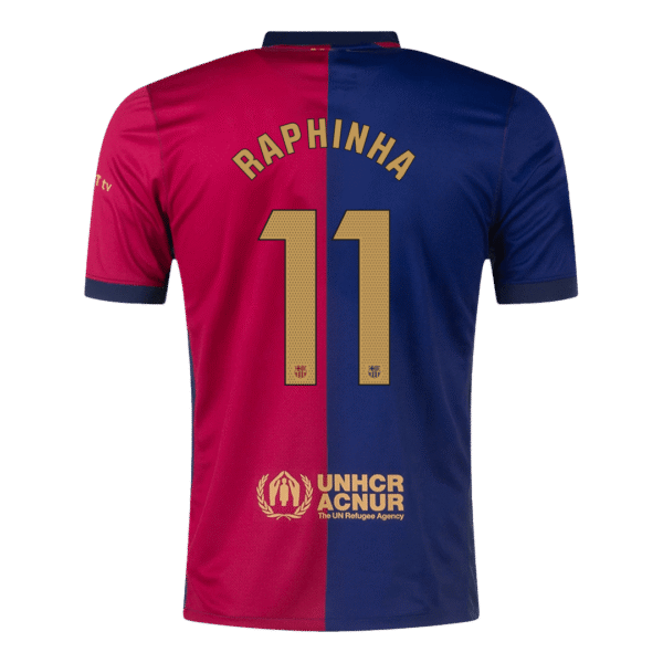 RAPHINHA #11 Barcelona Home  Soccer Jersey 2024/25 Top Soccer Jerseys Store