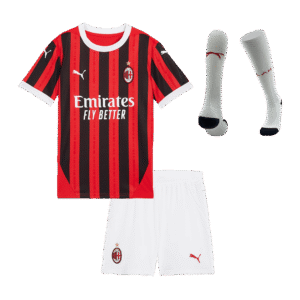 Kid's AC Milan Home  Soccer Jersey Kit(Jersey+Shorts+Socks) 2024/25 Top Soccer Jerseys Store