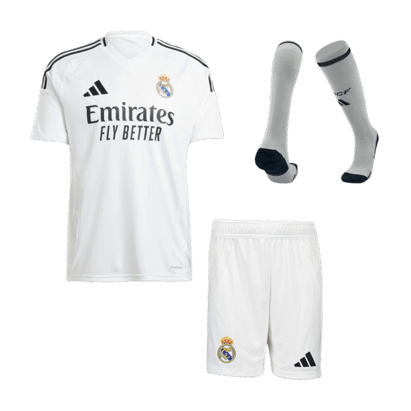 Real Madrid Home  Soccer Jersey Kit(Jersey+Shorts+Socks) 2024/25 Top Soccer Jerseys Store