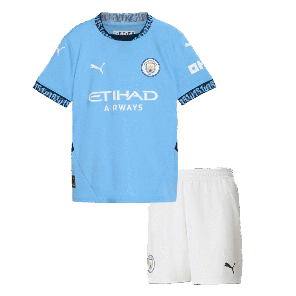 Kid's Manchester City Home  Soccer Jersey Kit(Jersey+Shorts) 2024/25 Top Soccer Jerseys Store