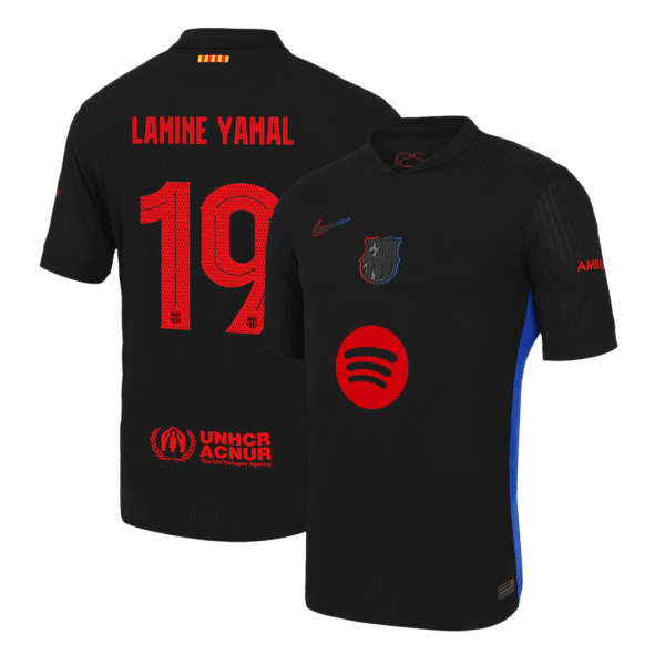 Player Version LAMINE YAMAL #19 Barcelona Away  Soccer Jersey 2024/25k - UCL?Spotify Logo Without Text? Top Soccer Jerseys Store