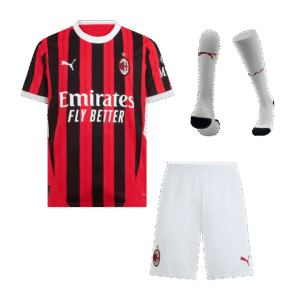 AC Milan Home  Soccer Jersey Kit(Jersey+Shorts+Socks) 2024/25 Top Soccer Jerseys Store