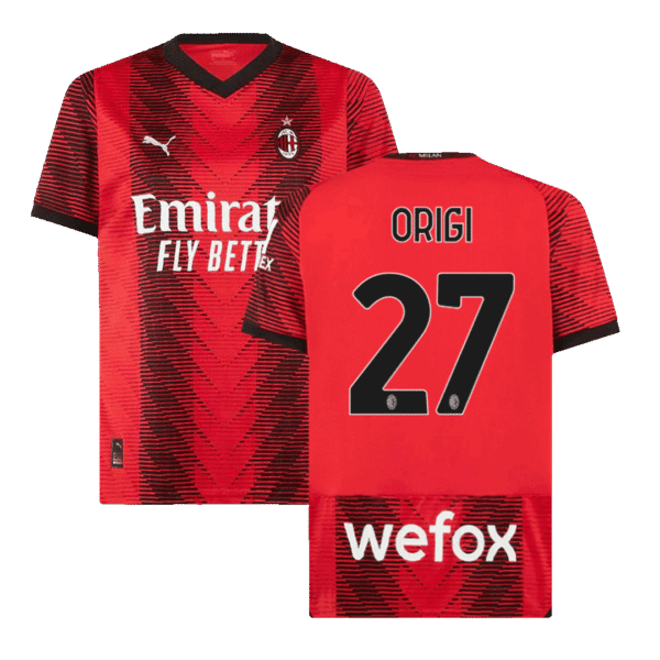 ORIGI #27 AC Milan Home  Soccer Jersey 2023/24 Top Soccer Jerseys Store