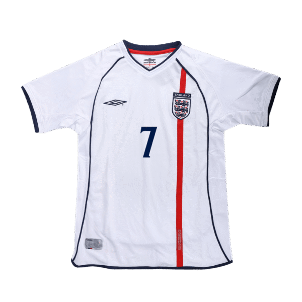 Retro BECKHAM #7 2002 England Home  Soccer Jersey Top Soccer Jerseys Store