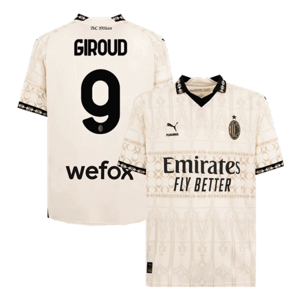 GIROUD #9 AC Milan X Pleasures Fourth Away  Soccer Jersey 2023/24 Top Soccer Jerseys Store