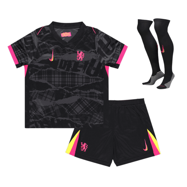 Kid's Chelsea Third Away  Soccer Jersey Kit(Jersey+Shorts+Socks) 2024/25 Top Soccer Jerseys Store