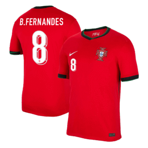 B.FERNANDES #8 Portugal Home  Soccer Jersey Euro 2024