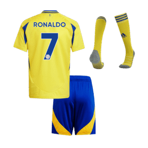Kid's RONALDO #7 Al Nassr Home  Soccer Jersey Kit(Jersey+Shorts+Socks) 2024/25 Top Soccer Jerseys Store