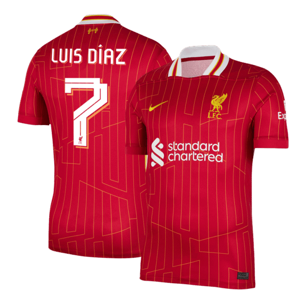 Luis Díaz #7 Liverpool Home  Soccer Jersey 2024/25 - UCL Top Soccer Jerseys Store