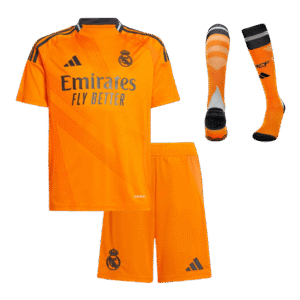 Kid's Real Madrid Away  Soccer Jersey Kit(Jersey+Shorts+Socks) 2024/25 Top Soccer Jerseys Store