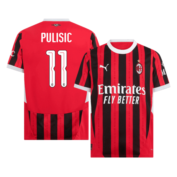 PULISIC #11 AC Milan Home  Soccer Jersey 2024/25 - UCL Top Soccer Jerseys Store