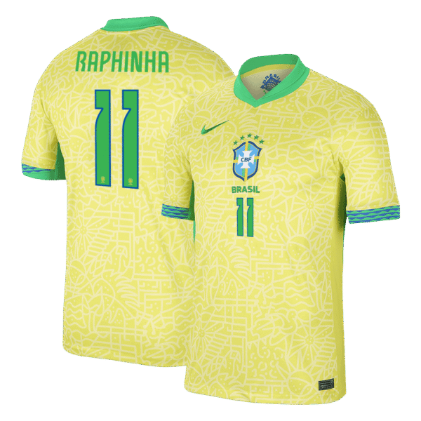 RAPHINHA #11 Brazil Home  Soccer Jersey Copa America 2024 Top Soccer Jerseys Store