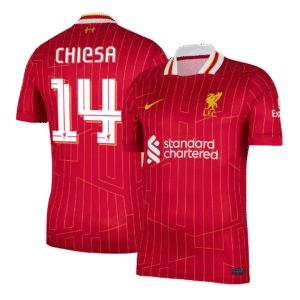 CHIESA #14 Liverpool Home  Soccer Jersey 2024/25 - UCL Top Soccer Jerseys Store