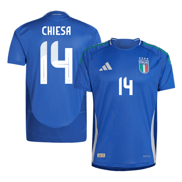 Player Version CHIESA #14 Italy Home  Soccer Jersey Euro 2024 Top Soccer Jerseys Store