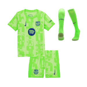 Kid's Barcelona Third Away  Soccer Jersey Kit(Jersey+Shorts+Socks) 2024/25- UCL (Spotify Logo Without Text) Top Soccer Jerseys Store