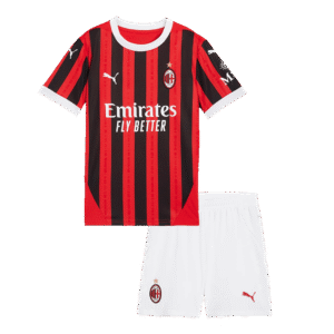 Kid's AC Milan Home  Soccer Jersey Kit(Jersey+Shorts) 2024/25 Top Soccer Jerseys Store