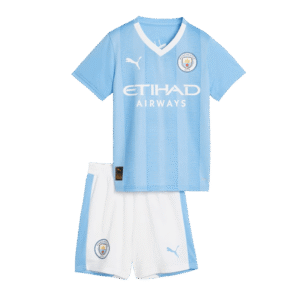 Kid's Manchester City Home  Soccer Jersey Kit(Jersey+Shorts) 2023/24 Top Soccer Jerseys Store