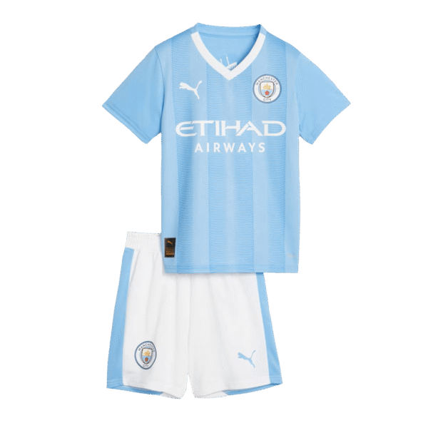 Kid's Manchester City Home  Soccer Jersey Kit(Jersey+Shorts) 2023/24 Top Soccer Jerseys Store