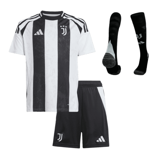 Kid's Juventus Home  Soccer Jersey Kit(Jersey+Shorts+Socks) 2024/25 Top Soccer Jerseys Store