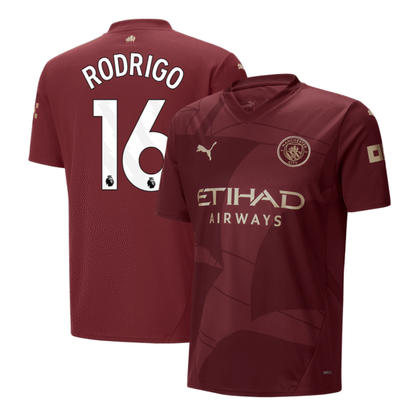 RODRIGO #16 Manchester City Third Away  Soccer Jersey 2024/25 Top Soccer Jerseys Store