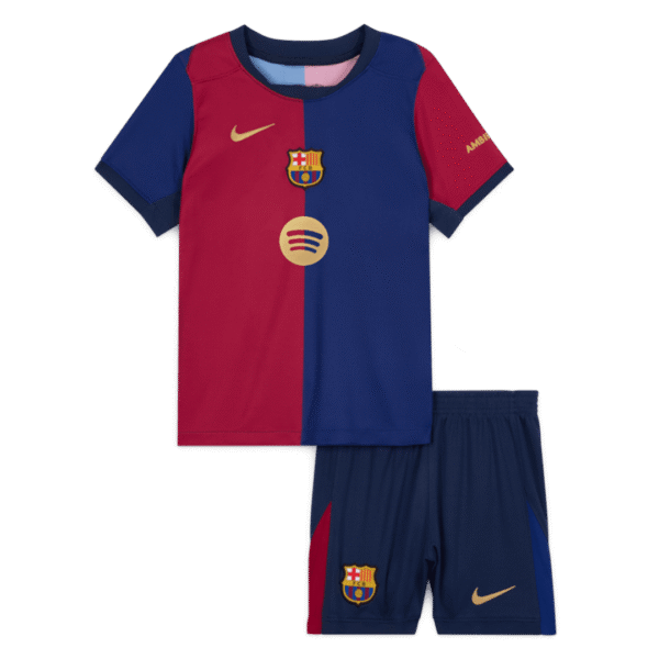 Kid's Barcelona Home  Soccer Jersey Kit(Jersey+Shorts) 2024/25-Spotify Logo Without Text Top Soccer Jerseys Store