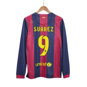Retro Suárez #9 2014/15 Barcelona Home Long Sleeve  Soccer Jersey Top Soccer Jerseys Store