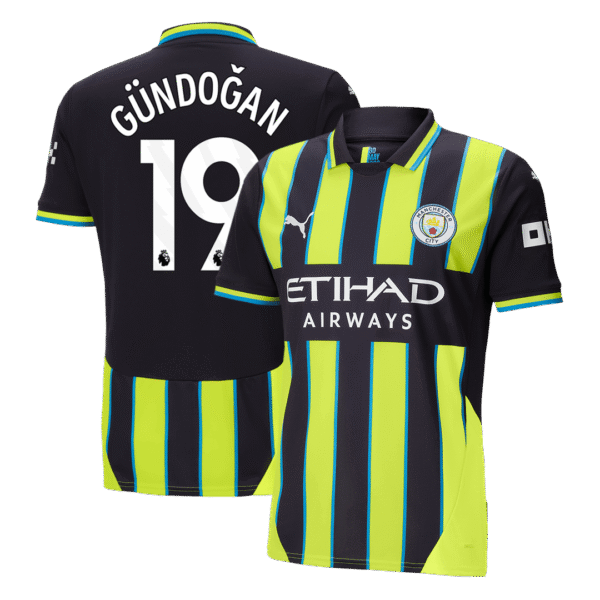 G?NDO?AN #19 Manchester City Away  Soccer Jersey 2024/25 Top Soccer Jerseys Store