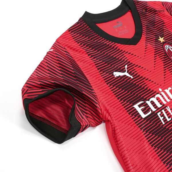 Kid's AC Milan Home  Soccer Jersey Kit(Jersey+Shorts) 2023/24 Top Soccer Jerseys Store