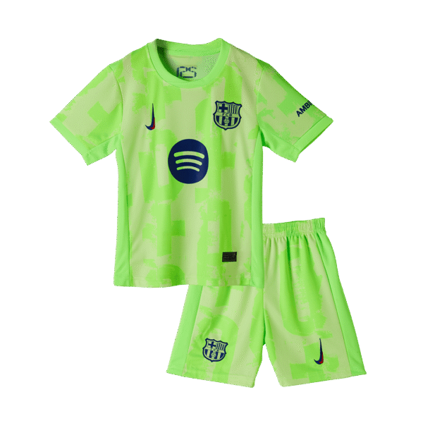 Kid's Barcelona Third Away  Soccer Jersey Kit(Jersey+Shorts+Socks) 2024/25- UCL (Spotify Logo Without Text) Top Soccer Jerseys Store