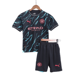 Kid's Manchester City Third Away  Soccer Jersey Kit(Jersey+Shorts) 2023/24 Top Soccer Jerseys Store