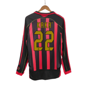 Retro KAKA' #22 2006/07 AC Milan Home Long Sleeve  Soccer Jersey Top Soccer Jerseys Store