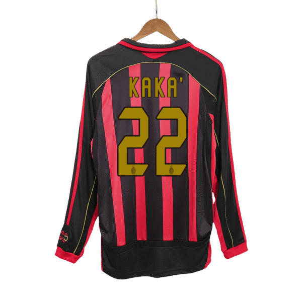 Retro KAKA' #22 2006/07 AC Milan Home Long Sleeve  Soccer Jersey Top Soccer Jerseys Store