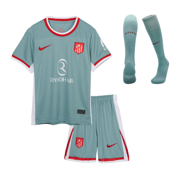 Kid's Atletico Madrid Away  Soccer Jersey Kit(Jersey+Shorts+Socks) 2024/25 Top Soccer Jerseys Store