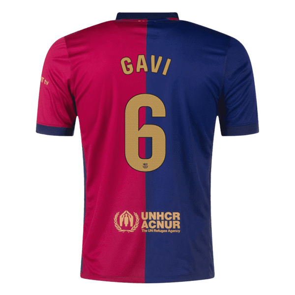 GAVI #6 Barcelona Home  Soccer Jersey 2024/25- Spotify Logo Without Text Top Soccer Jerseys Store