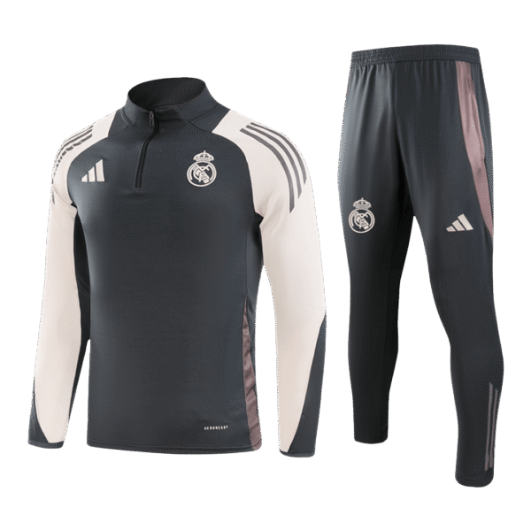 Kid's Real Madrid Zipper Sweatshirt Kit(Top+Pants) 2024/25 Top Soccer Jerseys Store
